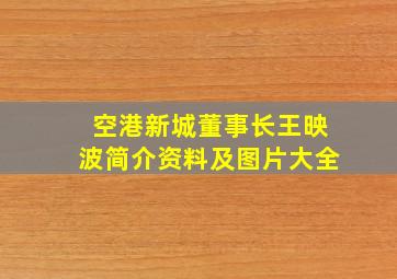 空港新城董事长王映波简介资料及图片大全