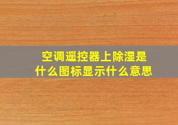 空调遥控器上除湿是什么图标显示什么意思