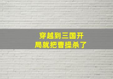 穿越到三国开局就把曹操杀了