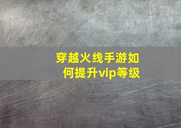 穿越火线手游如何提升vip等级