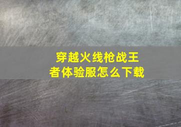 穿越火线枪战王者体验服怎么下载