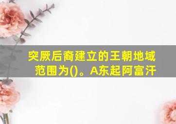 突厥后裔建立的王朝地域范围为()。A东起阿富汗