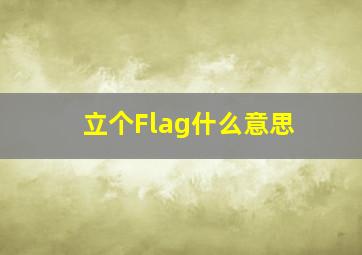 立个Flag什么意思