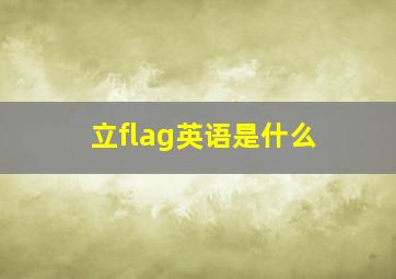 立flag英语是什么