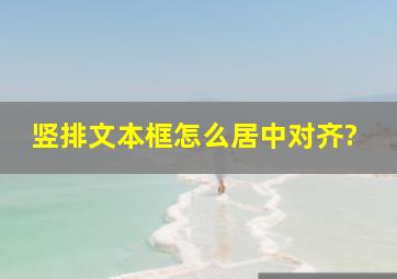 竖排文本框怎么居中对齐?