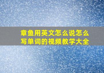 章鱼用英文怎么说怎么写单词的视频教学大全