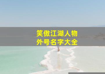 笑傲江湖人物外号名字大全