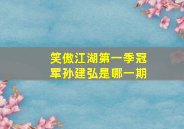 笑傲江湖第一季冠军孙建弘是哪一期