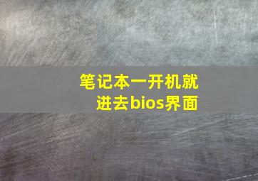 笔记本一开机就进去bios界面