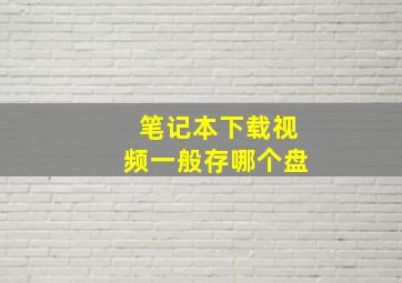 笔记本下载视频一般存哪个盘