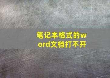 笔记本格式的word文档打不开