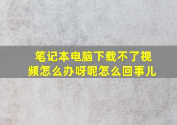 笔记本电脑下载不了视频怎么办呀呢怎么回事儿