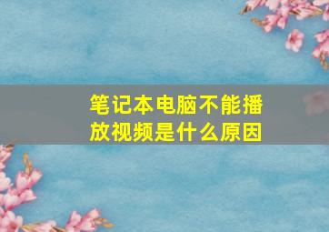 笔记本电脑不能播放视频是什么原因