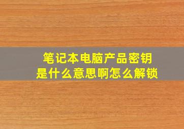 笔记本电脑产品密钥是什么意思啊怎么解锁