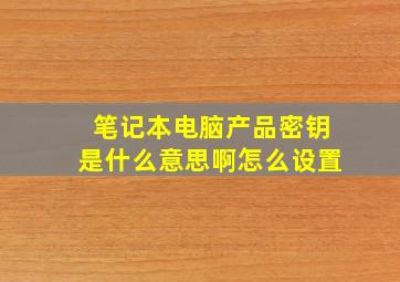 笔记本电脑产品密钥是什么意思啊怎么设置