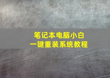 笔记本电脑小白一键重装系统教程