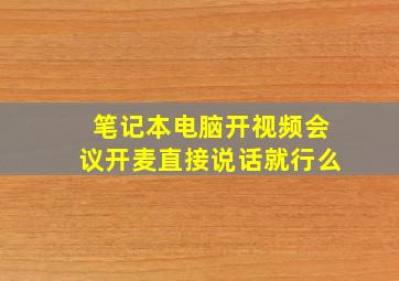 笔记本电脑开视频会议开麦直接说话就行么