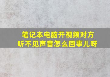 笔记本电脑开视频对方听不见声音怎么回事儿呀