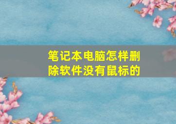 笔记本电脑怎样删除软件没有鼠标的