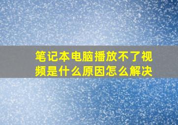 笔记本电脑播放不了视频是什么原因怎么解决