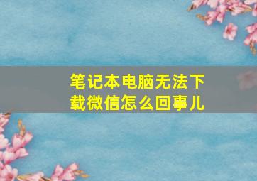 笔记本电脑无法下载微信怎么回事儿