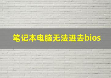 笔记本电脑无法进去bios