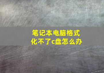 笔记本电脑格式化不了c盘怎么办