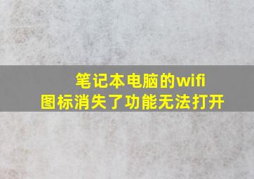 笔记本电脑的wifi图标消失了功能无法打开