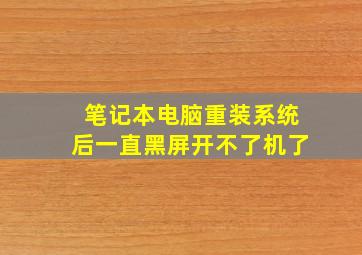 笔记本电脑重装系统后一直黑屏开不了机了