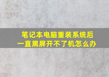 笔记本电脑重装系统后一直黑屏开不了机怎么办