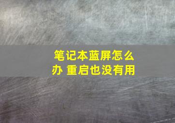 笔记本蓝屏怎么办 重启也没有用