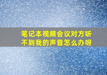 笔记本视频会议对方听不到我的声音怎么办呀