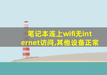 笔记本连上wifi无internet访问,其他设备正常