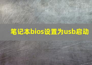 笔记本bios设置为usb启动