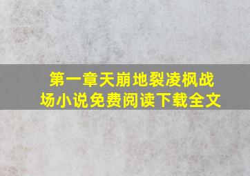 第一章天崩地裂凌枫战场小说免费阅读下载全文