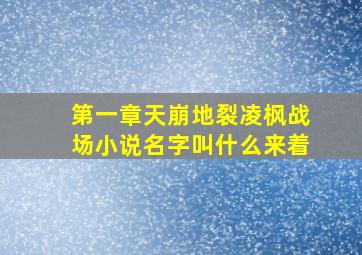 第一章天崩地裂凌枫战场小说名字叫什么来着