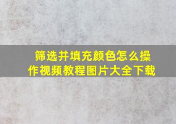 筛选并填充颜色怎么操作视频教程图片大全下载