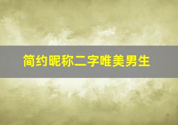 简约昵称二字唯美男生