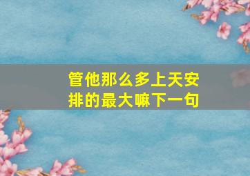 管他那么多上天安排的最大嘛下一句