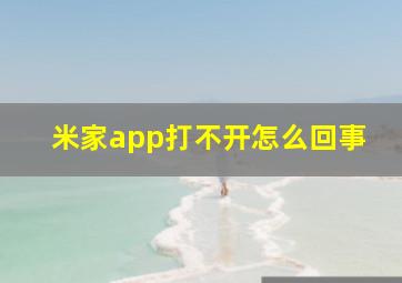 米家app打不开怎么回事