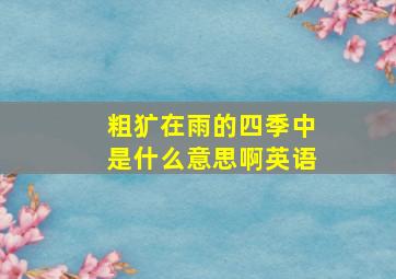 粗犷在雨的四季中是什么意思啊英语