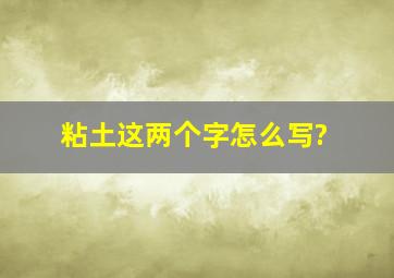 粘土这两个字怎么写?