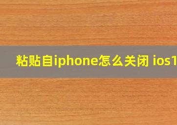 粘贴自iphone怎么关闭 ios14