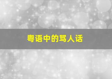 粤语中的骂人话