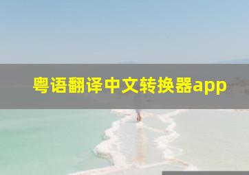 粤语翻译中文转换器app