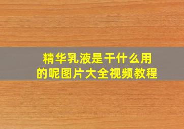 精华乳液是干什么用的呢图片大全视频教程