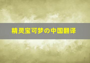 精灵宝可梦の中国翻译