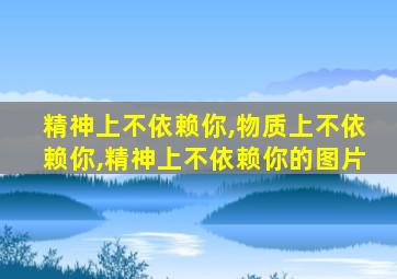 精神上不依赖你,物质上不依赖你,精神上不依赖你的图片