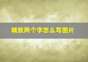 精致两个字怎么写图片