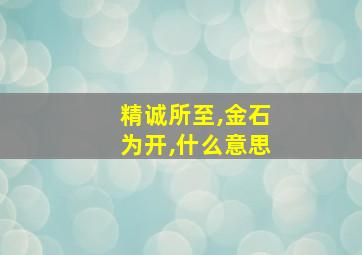 精诚所至,金石为开,什么意思